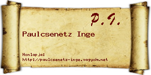 Paulcsenetz Inge névjegykártya